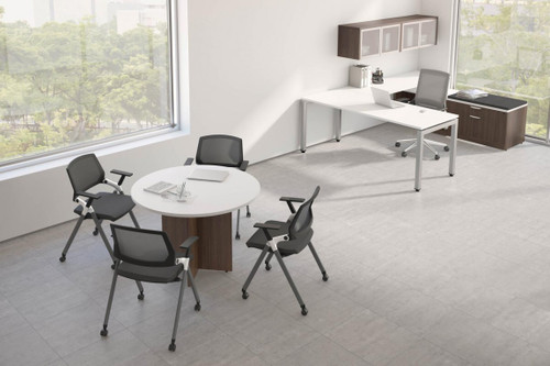 Modern U-Shaped Desk and Table Set,MOSSUITEPLT27 Modern U-Shaped Desk and Table Set,MOSSUITEPLT27