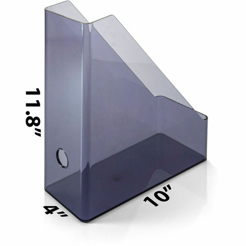 Officemate Literature/Magazine Holder - Vertical - 12.2" x 10.3" x 4.3" x - Plastic - 1 Each - Gray (OIC21510)
