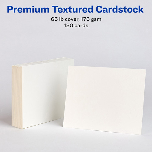 Avery Matte Textured Postcards - 90 Brightness - 4 1/4" x 5 1/2" - Textured Matte - 120 / Box (AVE03380)
