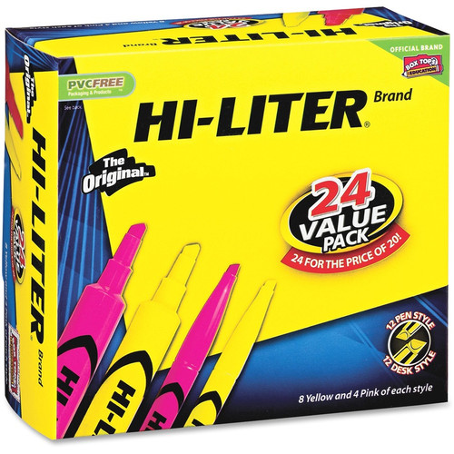 Avery Hi-Liter Desk and Pen-Style Highlighters - Chisel Marker Point Style - Fluorescent Pink (AVE29862)