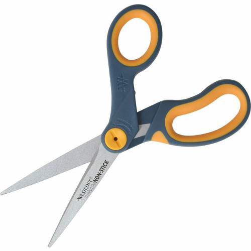 Westcott 8" Titanium Nonstick Straight Scissors - 3.25" Cutting Length - 8" Overall Length - - - - (ACM15454)