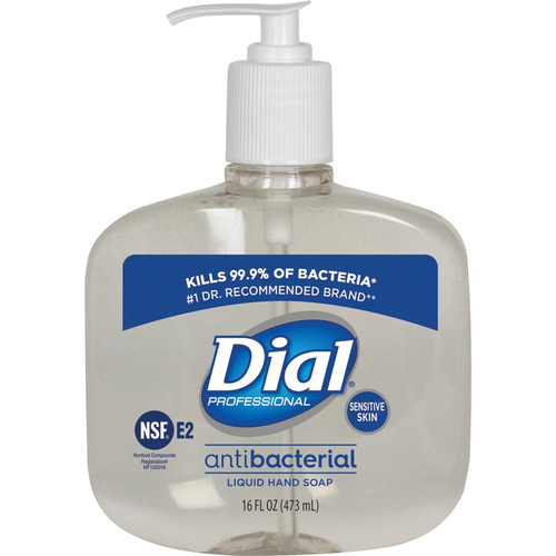 Dial Sensitive Skin Antibacterial Liquid Hand Soap - 16 fl oz (473.2 mL) - Pump Bottle Dispenser - (DIA80784)
