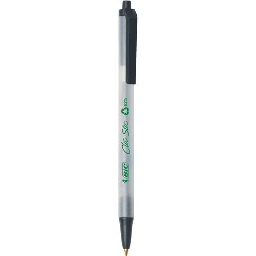 BIC Ecolutions Clic Stic Ballpoint Pen - Medium Pen Point - 1 mm Pen Point Size - Retractable - - - (BICCSEM48BK)