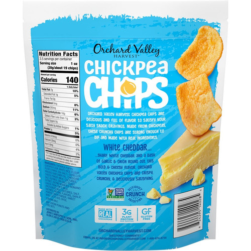 Orchard Valley Harvest White Cheddar Chickpea Chips - Gluten-free, Individually Wrapped - White - 1 (JBSV14028)