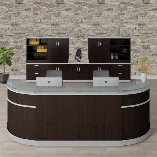 2 Person Reception Typical Desk with Storage Cabinet, COSMO3