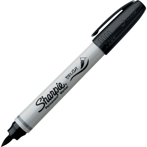 Sharpie Brush Tip Permanent Markers - Fine Marker Point - Brush Marker Point Style - Berry, Black, (SAN1810704)