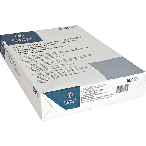 Business Source Premium Multipurpose Copy Paper - 92 Brightness - Legal - 8 1/2" x 14" - 20 lb - / (BSN36593PL)