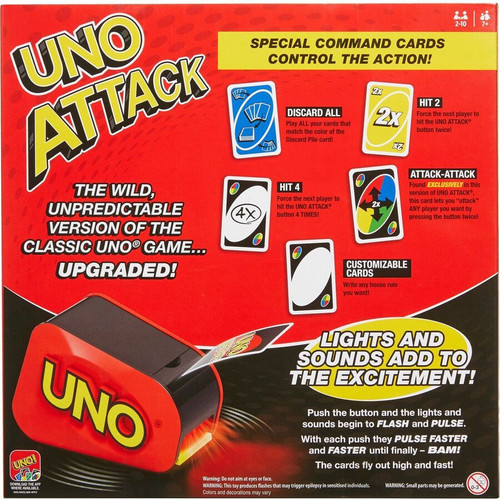 Mattel UNO Attack Card Game , Family Game For Kids And Adults, Card Blaster - Gambling - 2 to 10 (MTTGTX66)