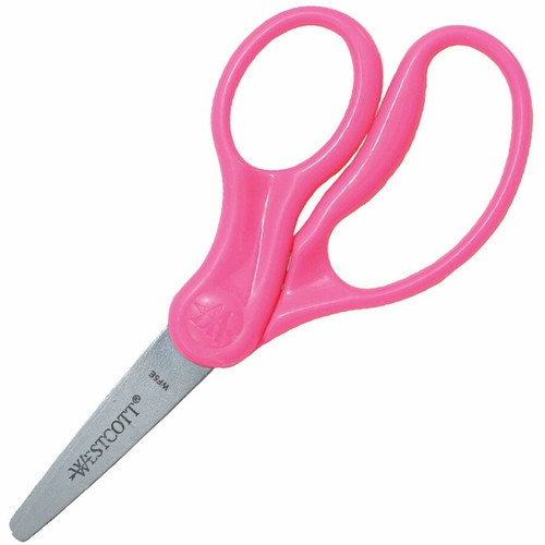 Westcott 5" Kids Pointed Tip Scissors - 5" Overall Length - Straight-left/right - Stainless Steel - (ACM13131)