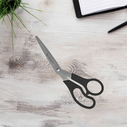 Westcott 8" All Purpose Bent Scissors - 3.50" Cutting Length - 8" Overall Length - Bent - Stainless (ACM13402)