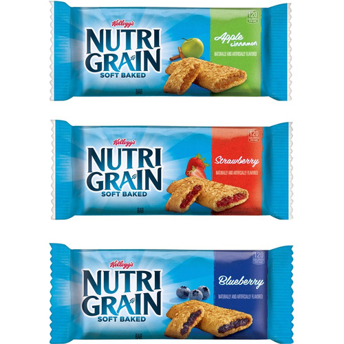 Nutri-Grain Soft Baked Breakfast Bar Assortment - Individually Wrapped - Apple Cinnamon, Blueberry (KEB05872)
