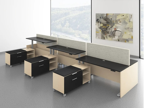 6 Person Height Adjustable Workstation with Power,AP22 6 Person Height Adjustable Workstation with Power,AP22