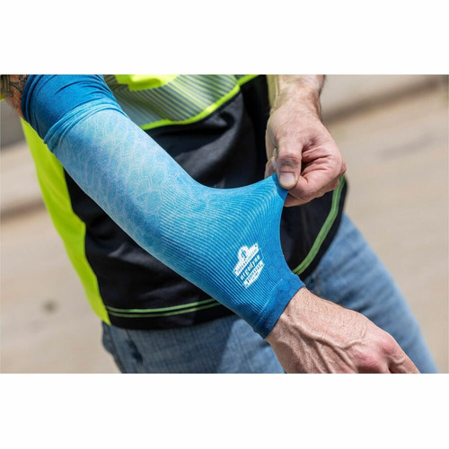 Chill-Its 6695 Sun Protection Arm Sleeves - Blue - UV Protection, Moisture Wicking, Stretchable, (EGO12196)