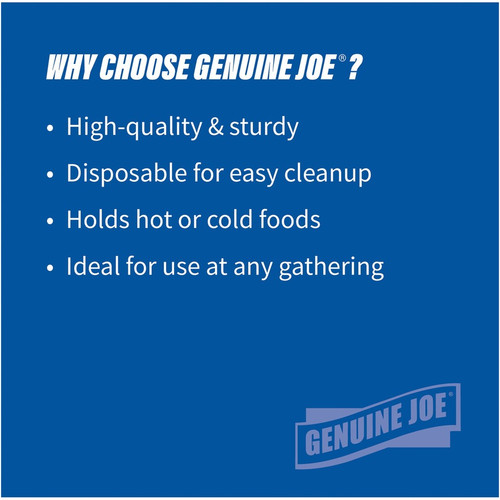 Genuine Joe 12 oz Reusable Plastic Bowls - Serving - Disposable - White - Plastic Body - 125 / Pack (GJO10424)
