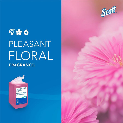 Scott Foam Skin Cleanser w/Moisturizers - Floral ScentFor - 33.8 fl oz (1000 mL) - Hands-free - - - (KCC91552)