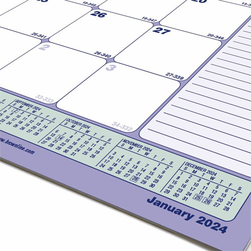 Brownline Monthly Desk/Wall Calendar - Julian Dates - Monthly - 12 Month - January 2024 - December (REDC181721)