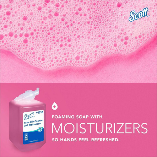 Scott Foam Skin Cleanser w/Moisturizers - Floral ScentFor - 33.8 fl oz (1000 mL) - Hands-free - - - (KCC91552CT)