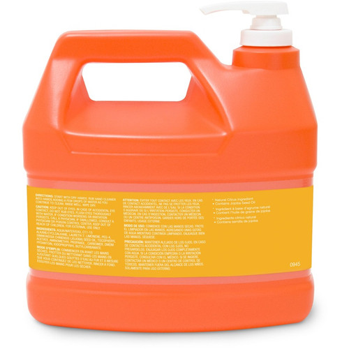 Gojo Natural Orange Smooth Hand Cleaner - Citrus ScentFor - 1 gal (3.8 L) - Pump Bottle - Soil (GOJ094504CT)