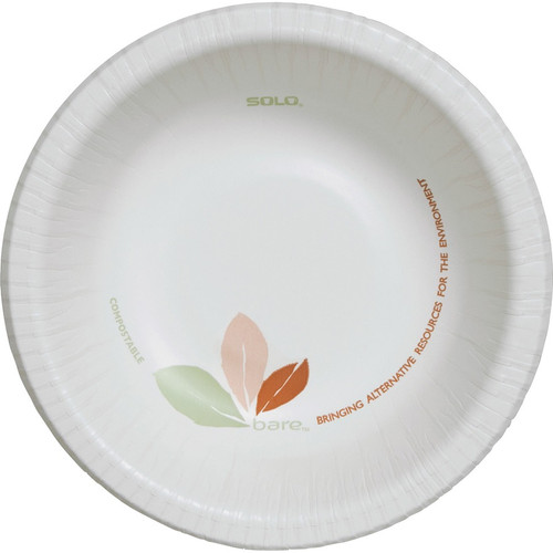 Solo Bare 12 oz Heavyweight Paper Bowls - 125 / Pack - Bare - Disposable - White - Paper Body - 8 / (SCCHB12BJ7234CT)