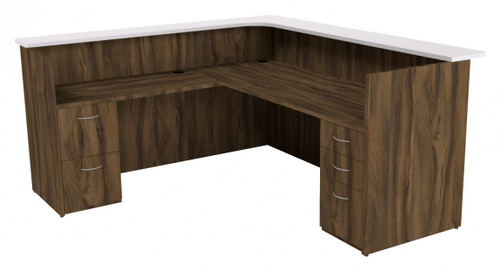 L-Shaped Reception Desk with Drawers (MCRCALCD3060L-MMH3S)