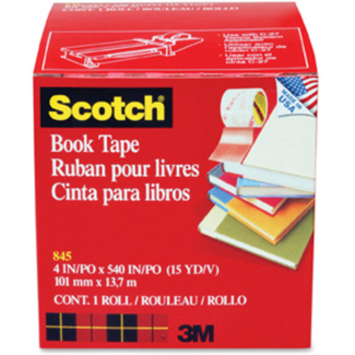 Scotch Book Tape - 15 yd Length x 4" Width - 3" Core - Acrylic - Crack Resistant - For Repairing, - (MMM8454)