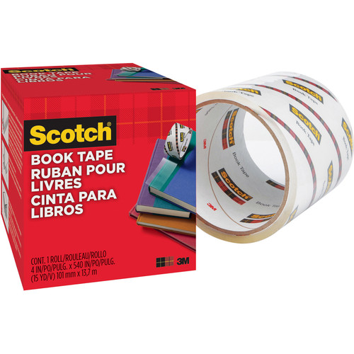 Scotch Book Tape - 15 yd Length x 4" Width - 3" Core - Acrylic - Crack Resistant - For Repairing, - (MMM8454)