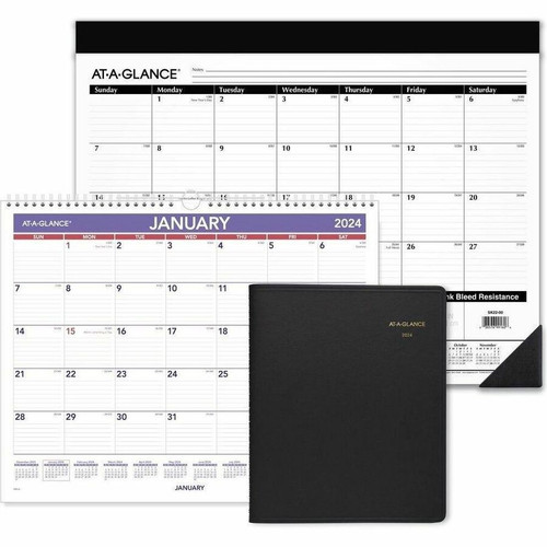At-A-Glance "Today Is"Wall Calendar - Small Size - Julian Dates - Daily - 12 Month - January 2024 - (AAGK100)