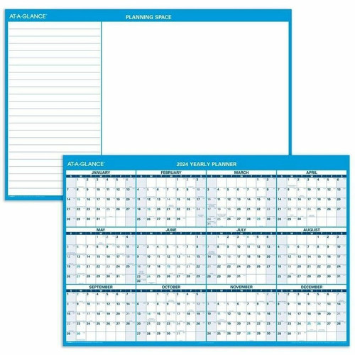 At-A-Glance Horizontal Reversible Erasable Wall Calendar - Extra Large Size - Julian Dates - Yearly (AAGPM30028)