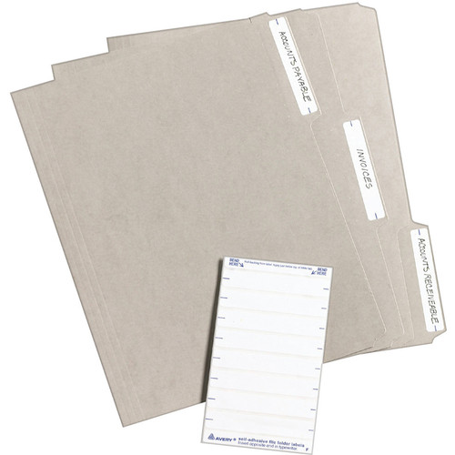 Avery Permanent File Folder Labels - 11/16" Width x 3 7/16" Length - Permanent Adhesive - - - (AVE05202)