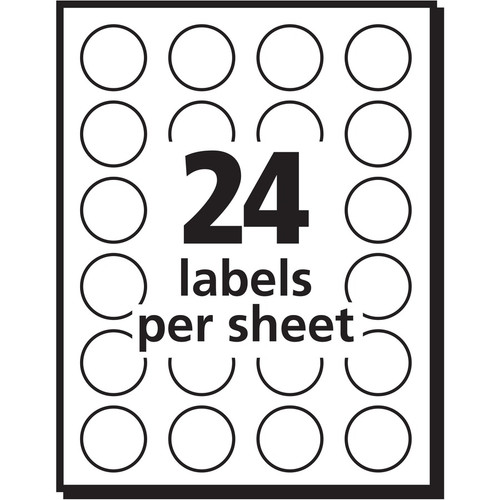 Avery Removable ID Labels - - Height3/4" Diameter - Removable Adhesive - Circle - Laser, - - / (AVE05408)