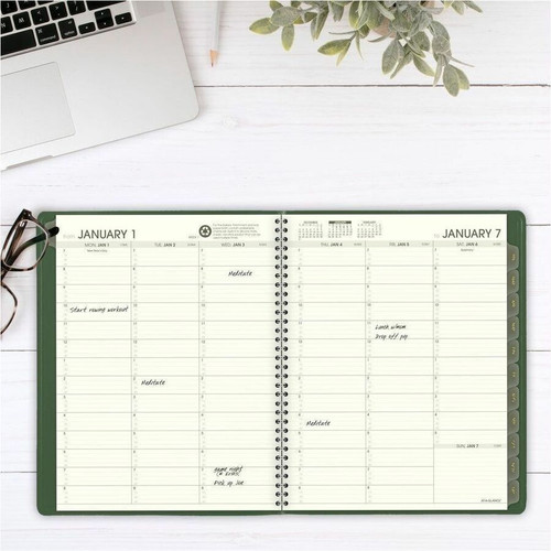 At-A-Glance Recycled Appointment Book Planner - Large Size - Julian Dates - Weekly, Monthly - 1 - - (AAG70950G60)