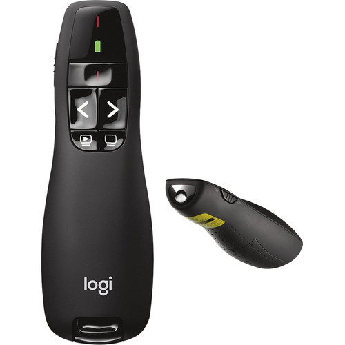 Logitech R400 Wireless Presenter - Laser - Wireless - 49.21 ft - Radio Frequency - 2.40 GHz - Black (LOG910001354)