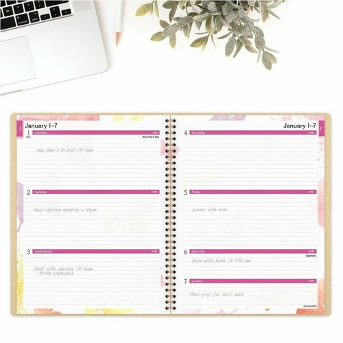 At-A-Glance Watercolors Recycled Planner - Julian Dates - Weekly, Monthly - 12 Month - January 2024 (AAG791905G)