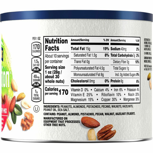 Hormel Foods NUT-rition Heart Healthy Mix - Resealable Container - Almond, Pecan, Hazelnut, Peanut, (KRF05957)