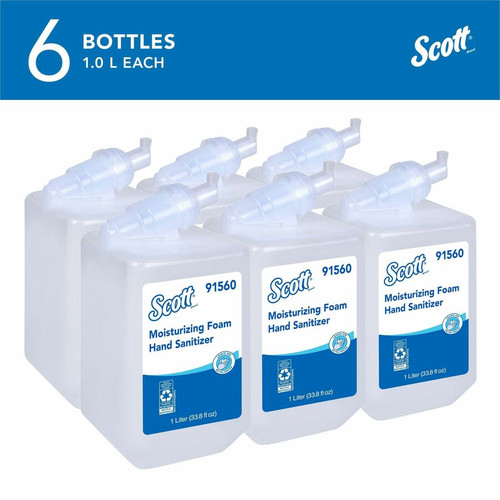 Scott Hand Sanitizer Foam Refill - Fresh Scent - 33.8 fl oz (1000 mL) - Kill Germs - Hand - - Clear (KCC91560)