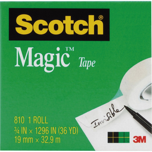 Scotch 3/4"W Magic Tape - 36 yd Length x 0.75" Width - 1" Core - Split Resistant, Tear Resistant - (MMM810341296PK)
