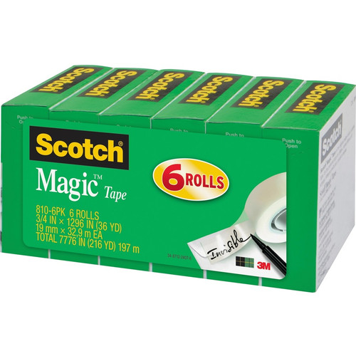 Scotch 3/4"W Magic Tape - 36 yd Length x 0.75" Width - 1" Core - Split Resistant, Tear Resistant - (MMM8106PKBD)