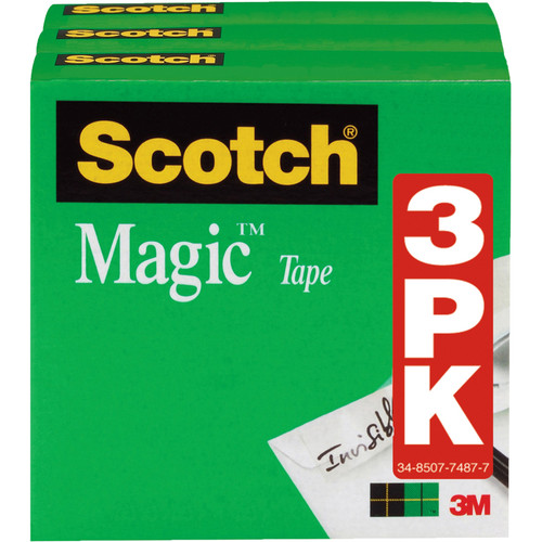 Scotch 1/2"W Magic Tape - 36 yd Length x 0.50" Width - 1" Core - For Mending, Splicing - 12 / - - (MMM810H3BD)