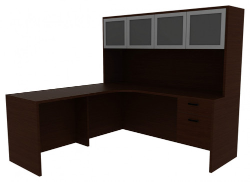 L-Shaped Corner Desk with Storage and Hutch (CH-AM-1002)
