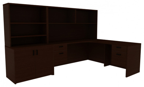 Corner L-Shaped Desk with Shelves (CH-AM-1006)