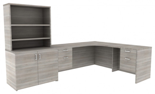 L-Shaped Desk with Drawers and Shelves (CH-AM-1017)