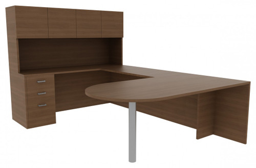 U-Shape Office Desk with Hutch