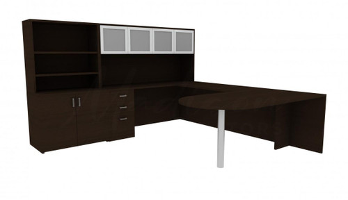 U-Shaped Desk Bookcase Combo (CH-AM-1028)