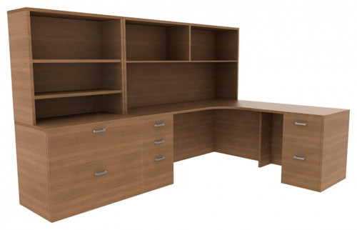 L-Shaped Desk with Storage Drawers