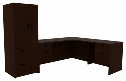 L-Shaped Desk with Storage (CH-AM-1033)