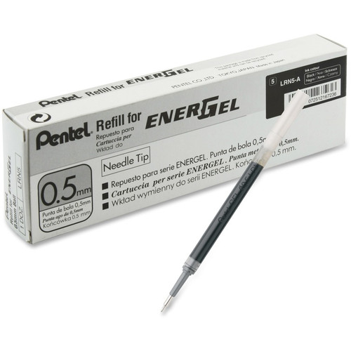EnerGel Liquid Gel Pen Refill - 0.50 mm, Fine Point - Black Ink - Smudge Proof, Quick-drying Ink, - (PENLRN5A)