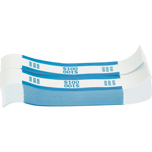 Sparco White Kraft ABA Bill Straps - 1000 Wrap(s)Total $100 in $1 Denomination - Kraft - Blue - / (SPRBS100WK)