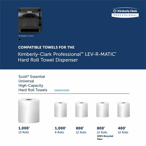 Kimberly-Clark Professional Lev-R-Matic Manual Hard Roll Towel Dispenser - Roll Dispenser - 13.5" x (KCC09765)