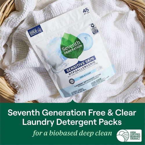 Seventh Generation Laundry Detergent - For Laundry - Citrus & Cedar, Free & Clear Scent - 45 / - 8 (SEV22977CT)