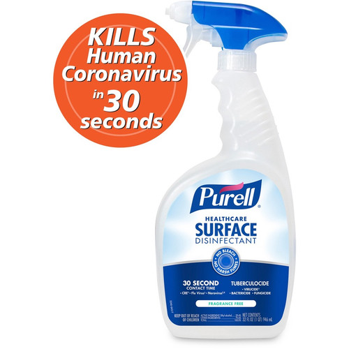PURELL Healthcare Surface Disinfectant - Ready-To-Use - 32 fl oz (1 quart)Spray Bottle - 6 / - (GOJ334006)